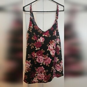 Torrid Black and Pink Floral Camisole